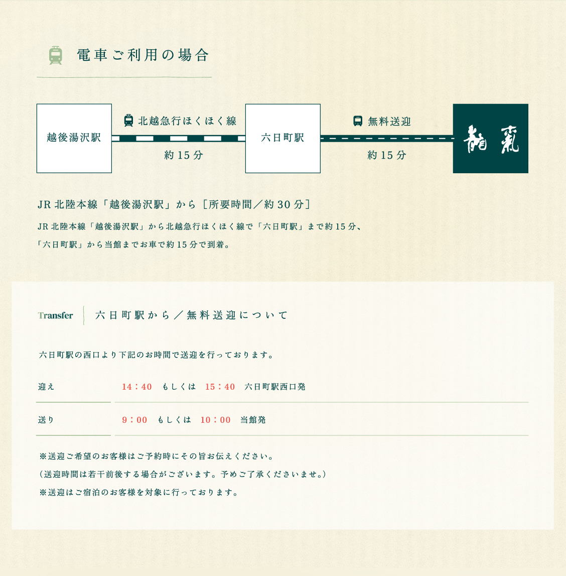 電車ご利用の場合