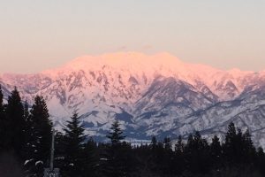 雲海に浮かびあがる八海山