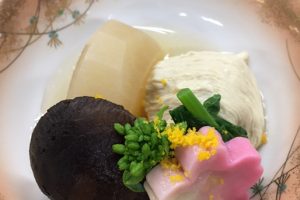 生湯葉と菜の花の炊き合わせ